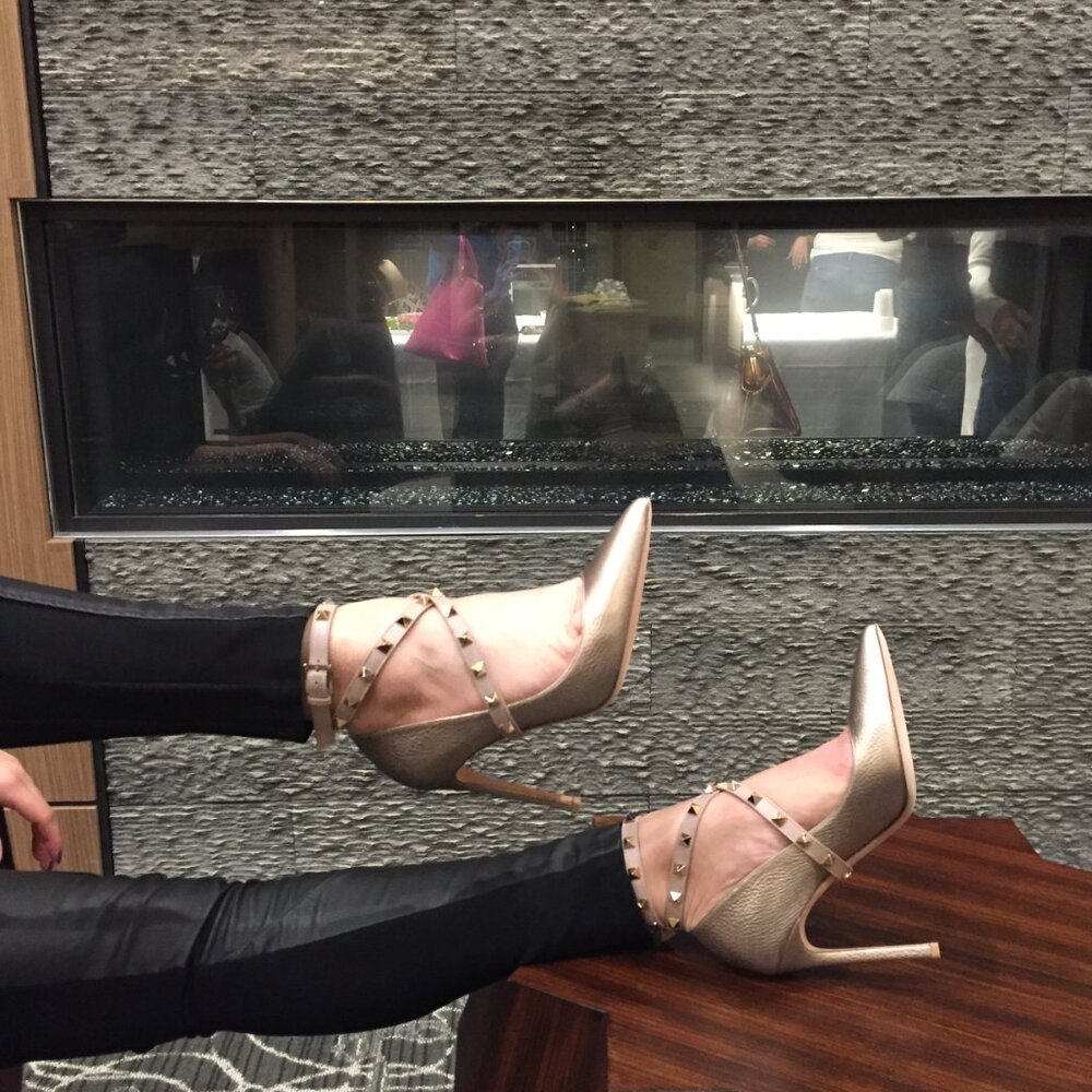 Valentino Garavani Rockstud Ankle Strap Stiletto